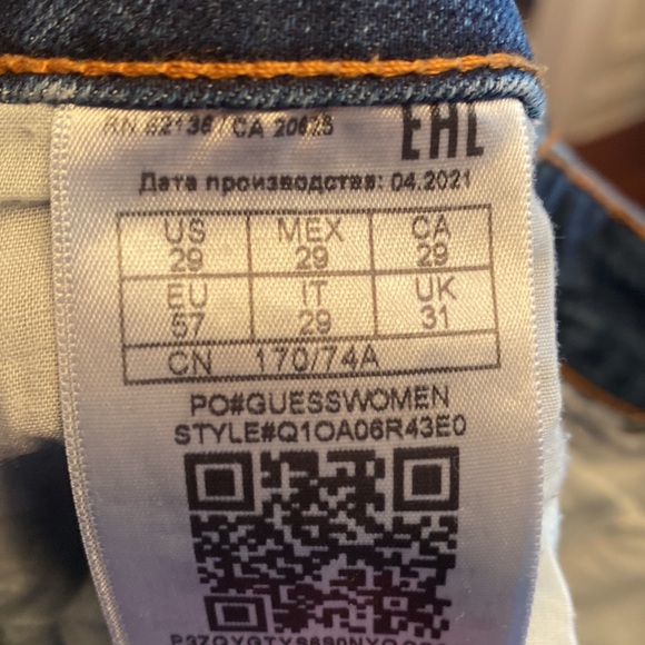 Guess Rhinestone Denim Preppy Jeans Sz 29 LIKE NEW - Picture 15 of 17